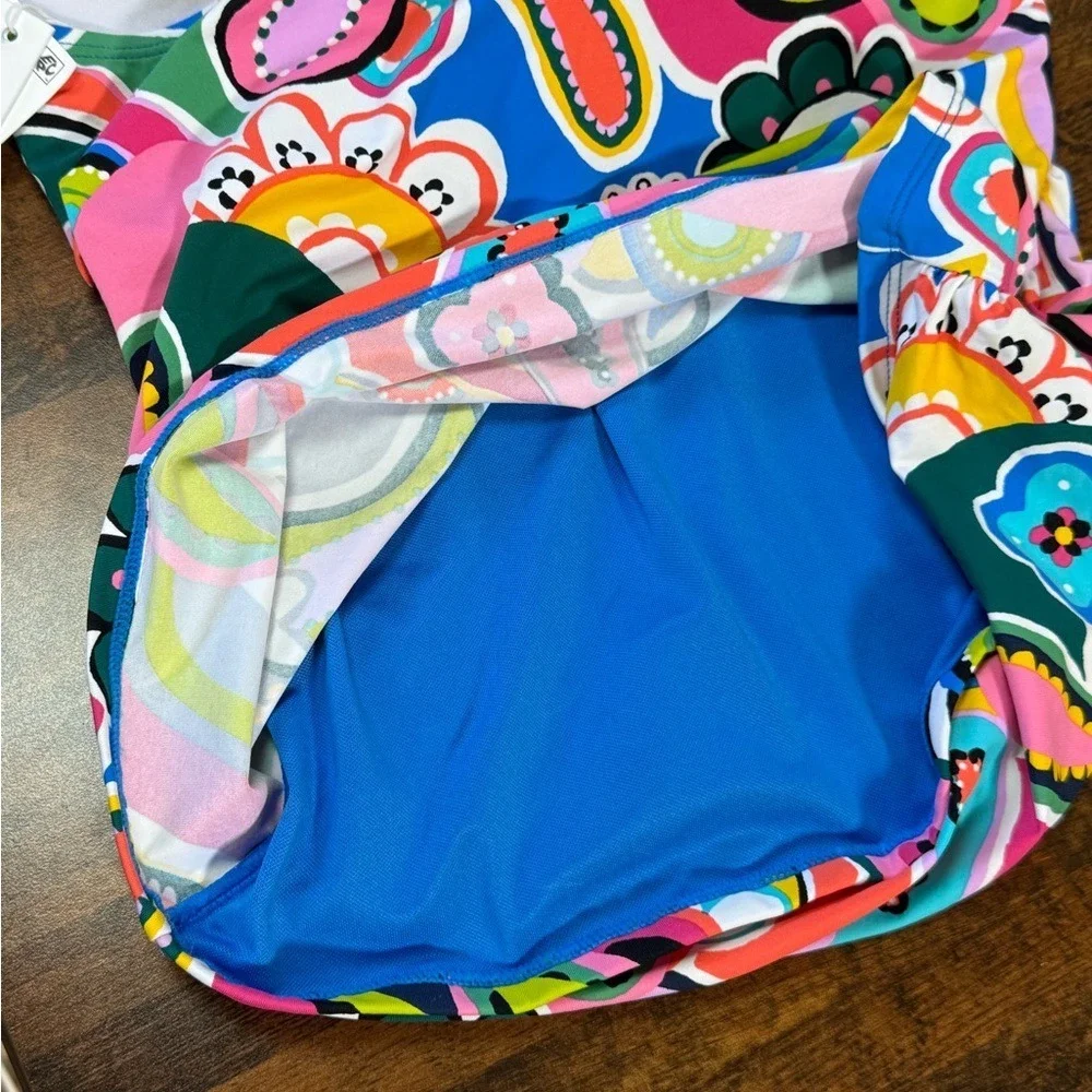 NWT Bleu by Rod Beattie Printed Twist Bandeau Tankini Swim Top Size 6 - Picture 5 of 8